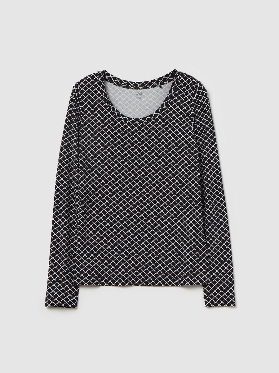 Patterned long-sleeved T-shirt_4