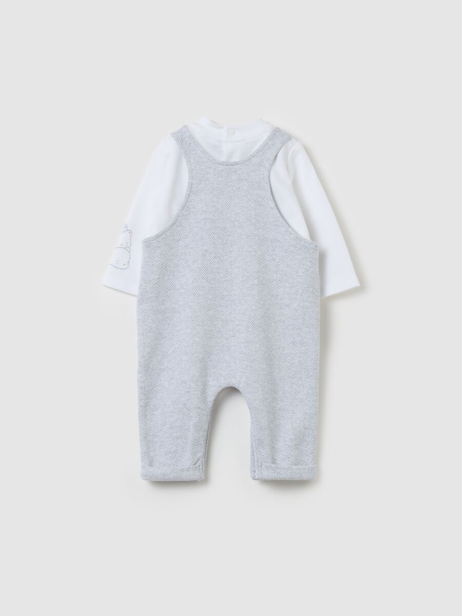 T-shirt and dungarees set in fleece_1