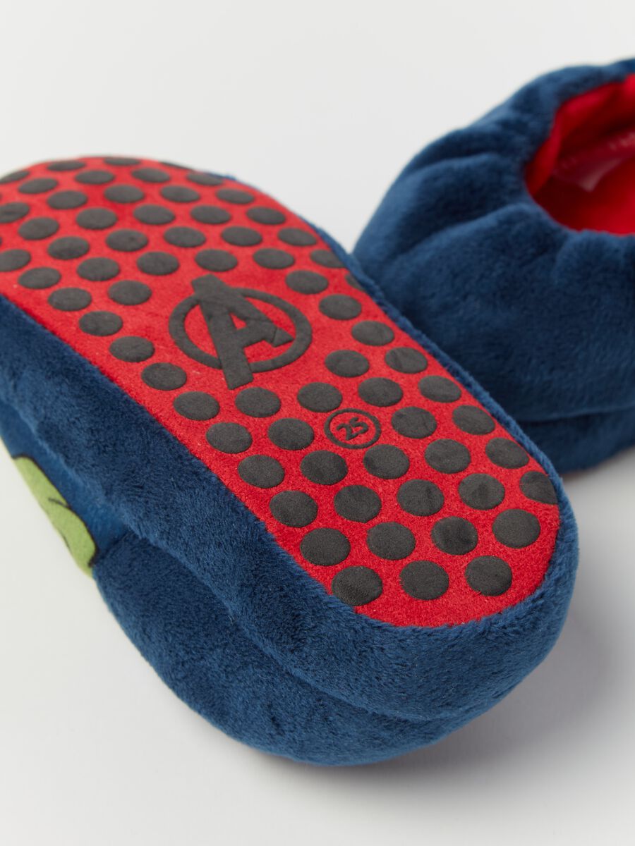 Velour slippers with Avengers print_1