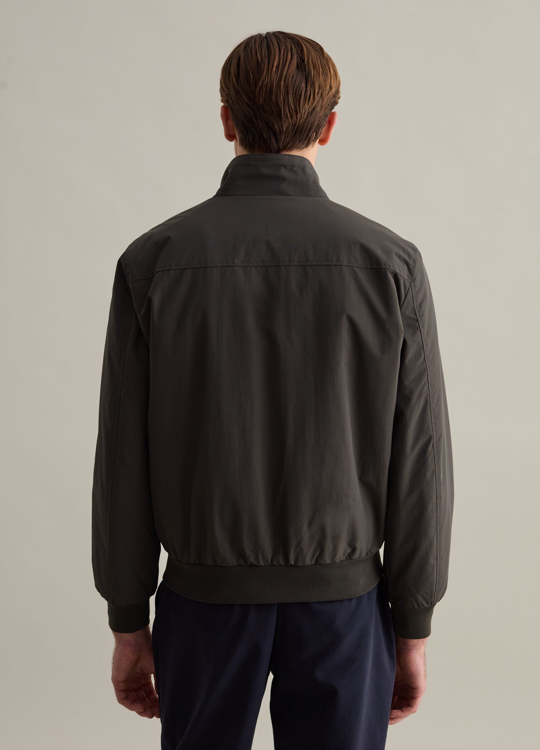 Full-zip bomber jacket with high neck