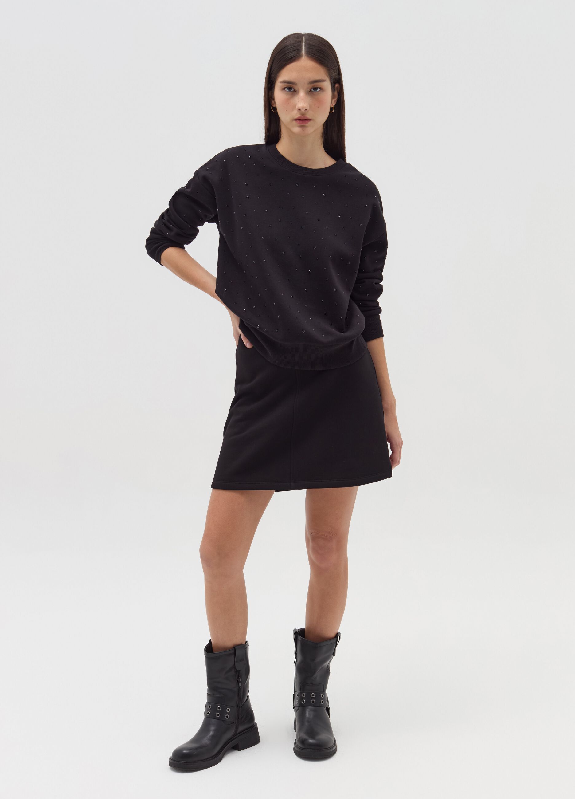 Essential high-rise miniskirt in fleece