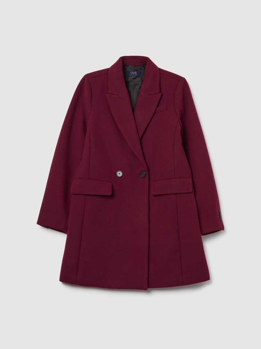 Solid colour double-breasted coat_4