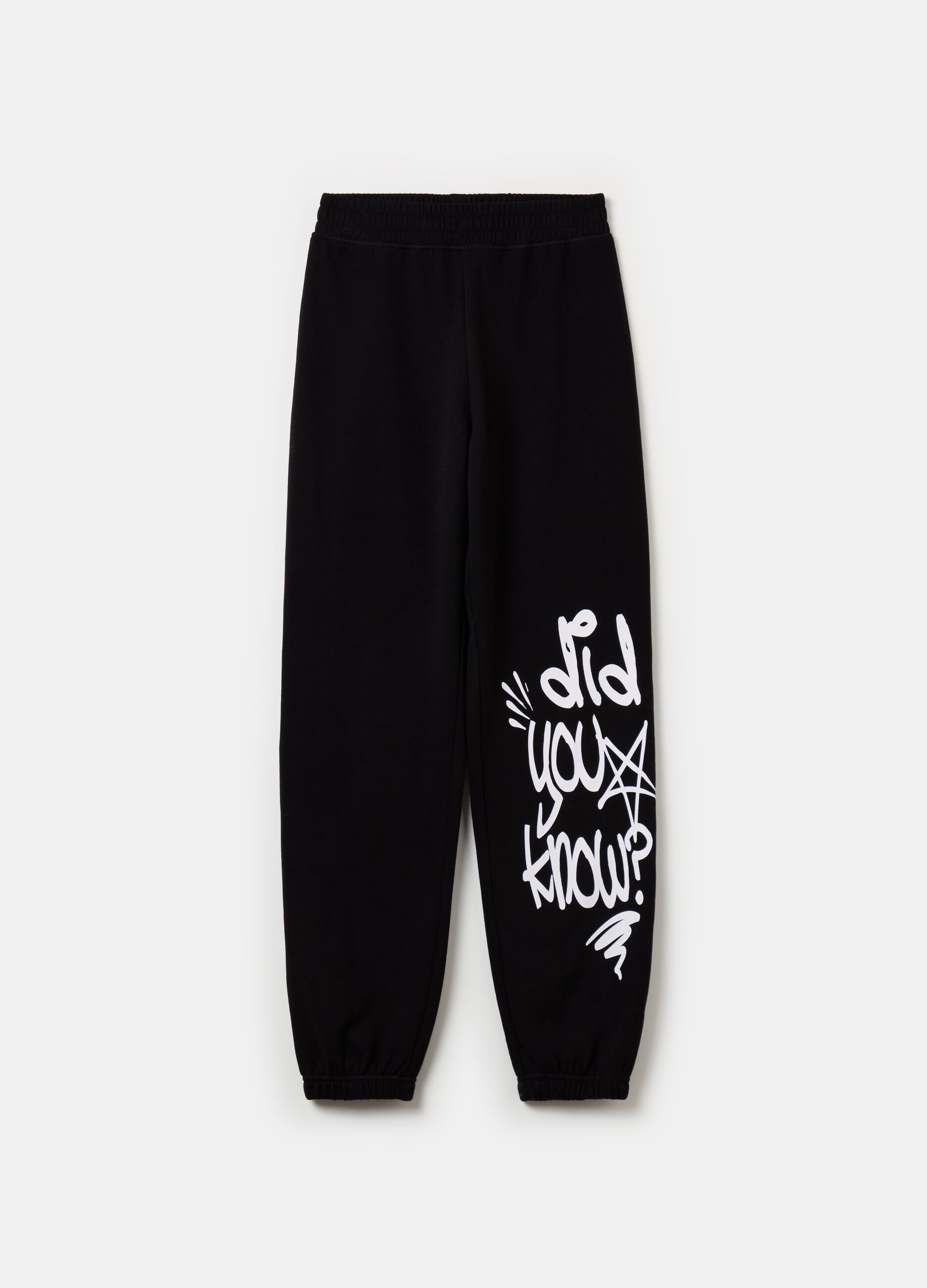 Fleece joggers with print