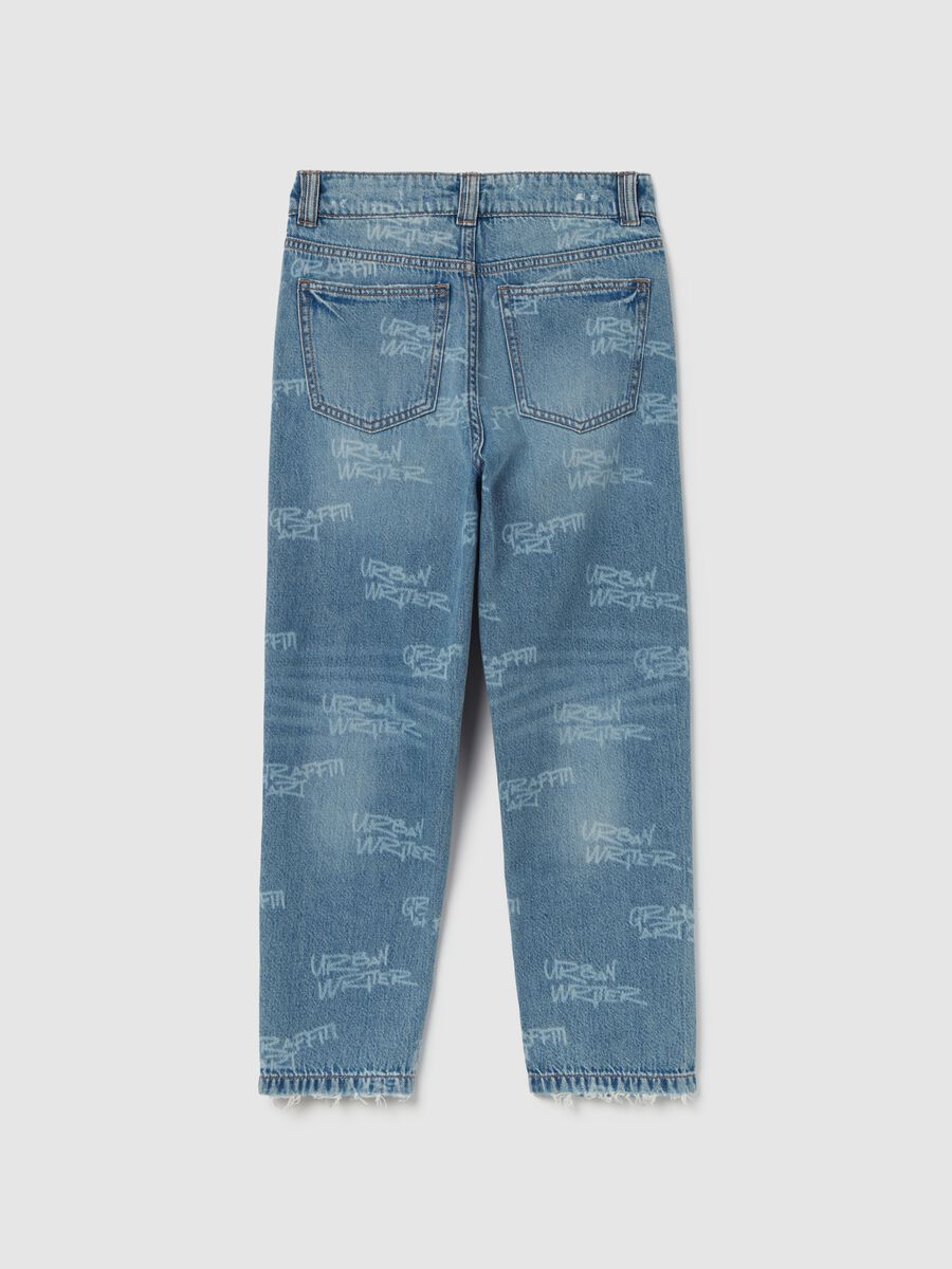 Relaxed-fit jeans with lettering print_1