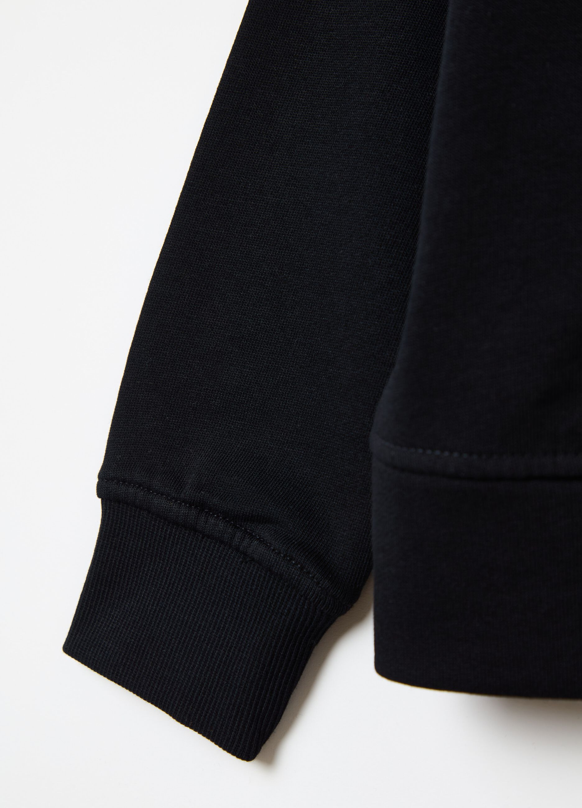 Full-zip sweatshirt in solid colour French terry