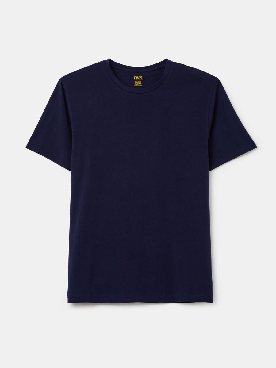 Stretch cotton T-shirt with crew-neck_4