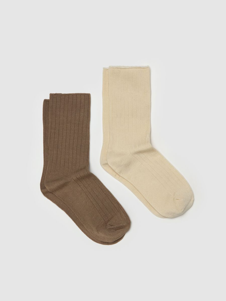 Two-pair pack short stretch ribbed socks_0