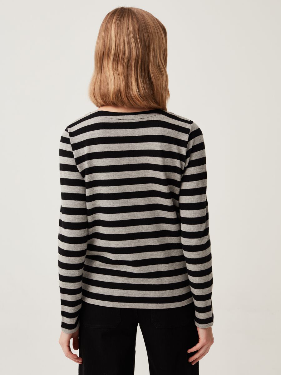 Long-sleeved striped T-shirt_2