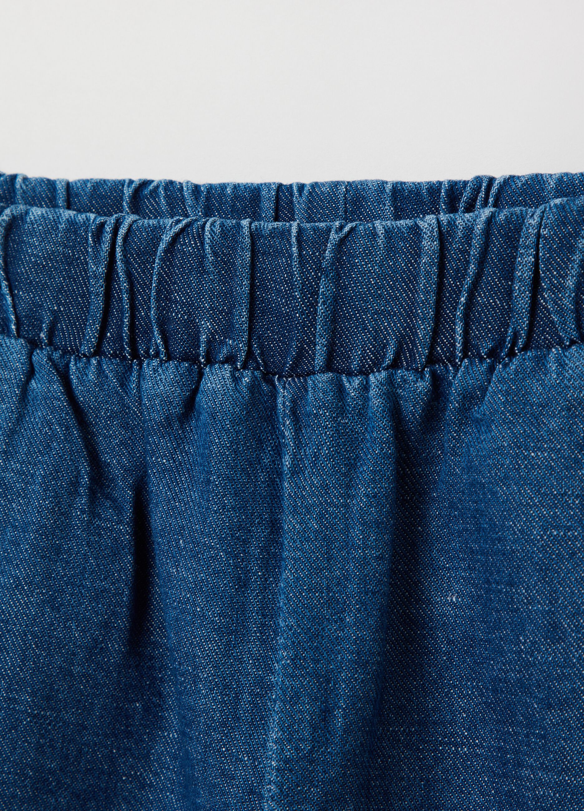 Cropped-fit jeans in cotton and linen