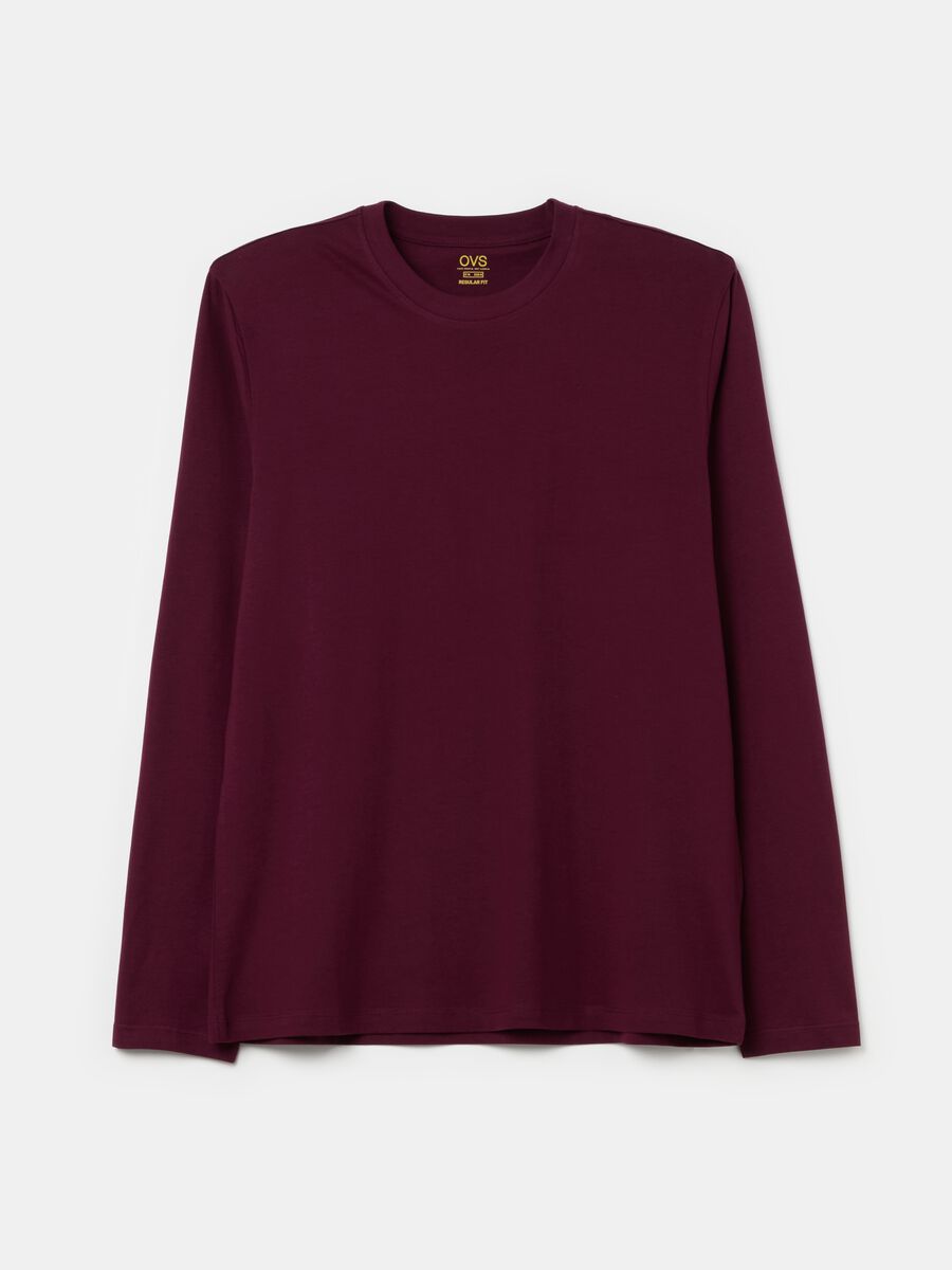 Long-sleeved T-shirt with round neck_4