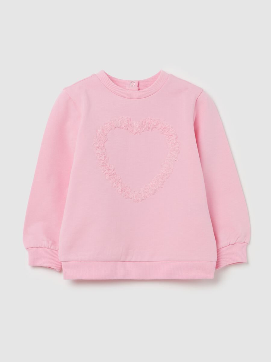 French terry sweatshirt with tulle heart_0