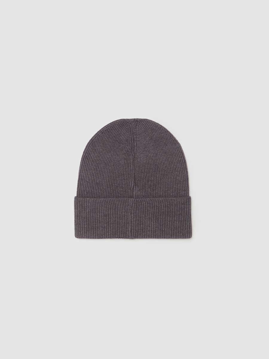 Essential ribbed hat with fold_1