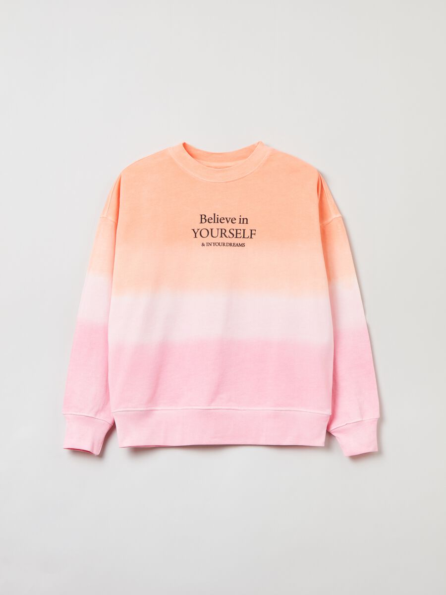 Degradé sweatshirt with printed lettering_0