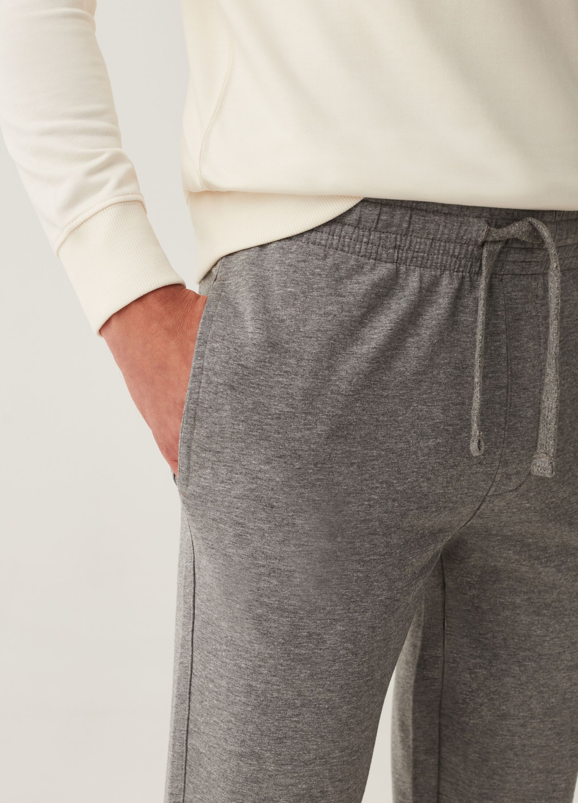 Straight-fit joggers in French terry