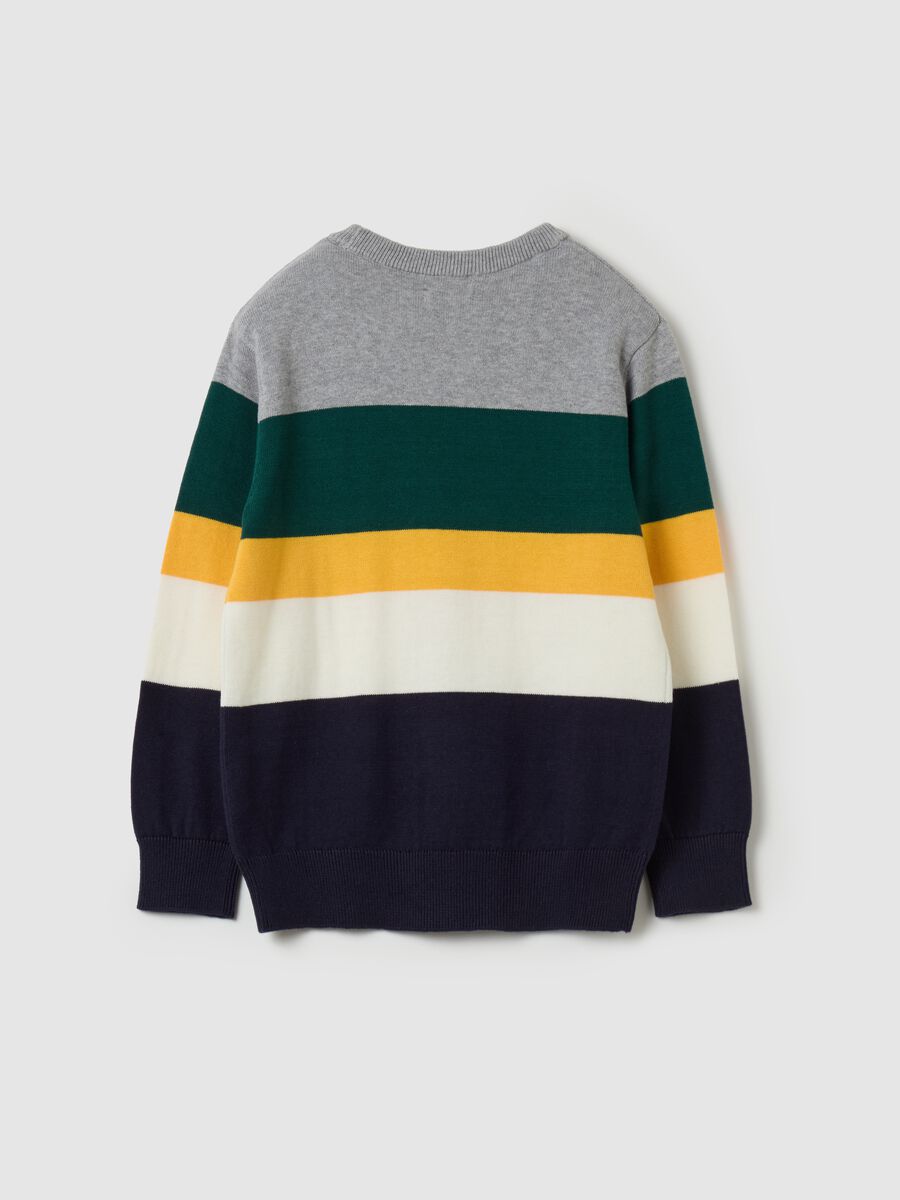 Striped patterned cotton pullover_1