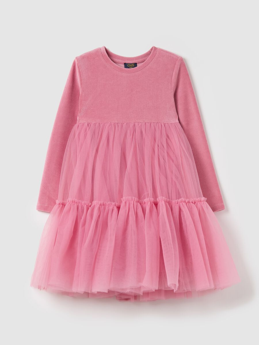 Chenille dress with tulle skirt_0