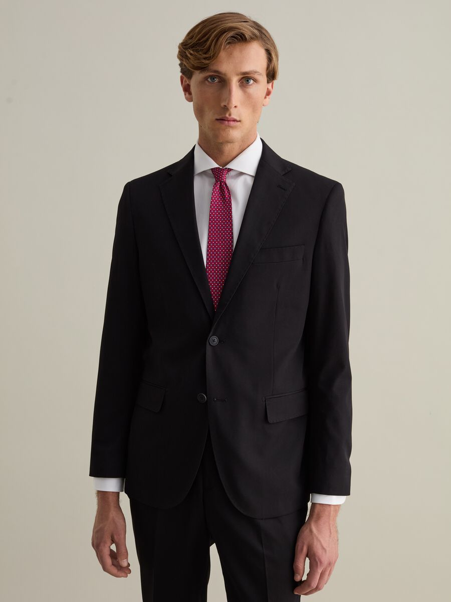 Slim-fit single-breasted blazer in stretch twill_3