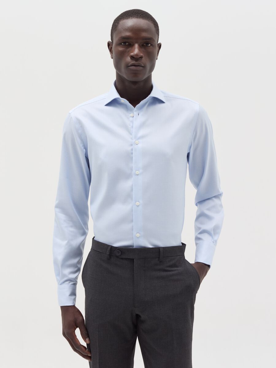 Slim-fit shirt in double-twist cotton_0