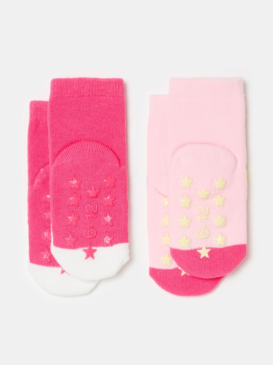 Two-pair pack slipper socks with unicorn kitten design_1