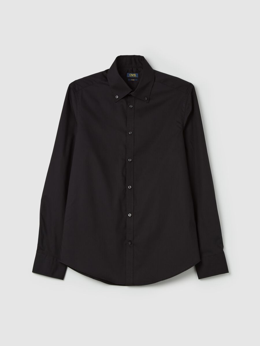 Slim-fit shirt with button-down collar_4