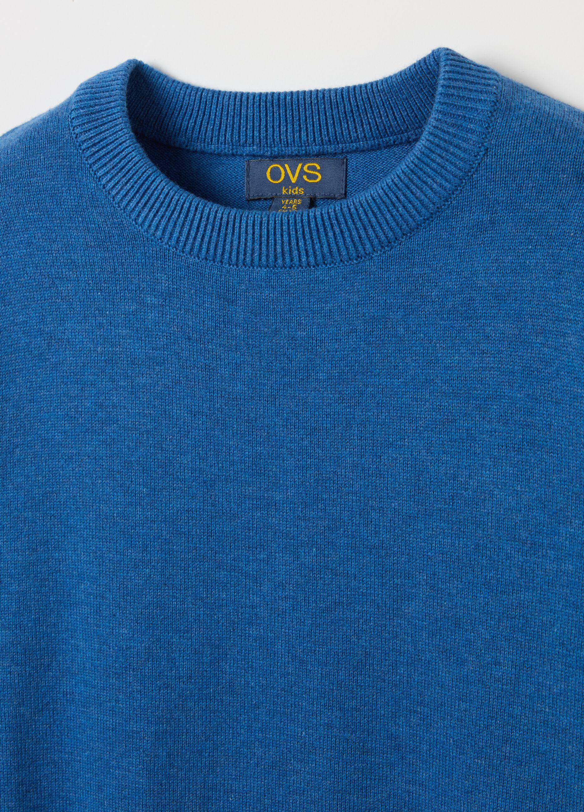 Cotton pullover with round neck