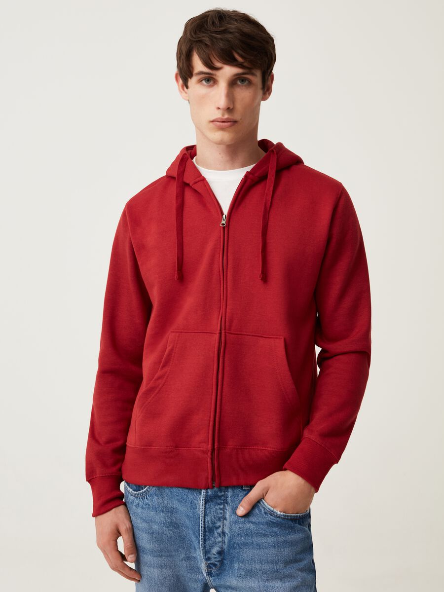 Full-zip plush hoodie with pockets_1