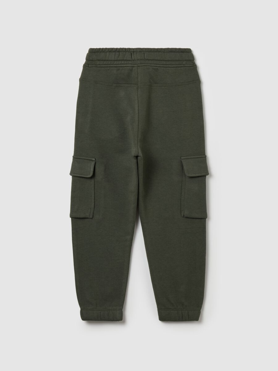 Cargo joggers in fleece with drawstring_1