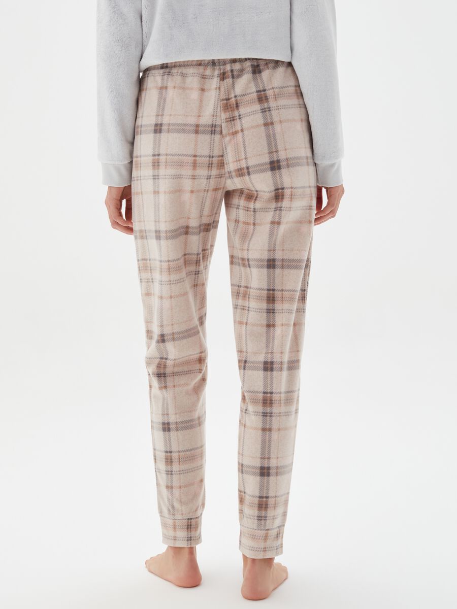 Pantalone pigiama in pile check_2