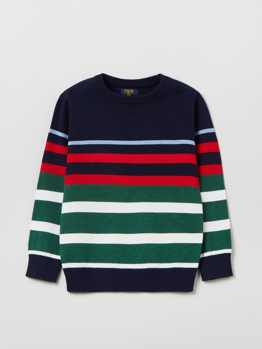 Striped knitted pullover_0