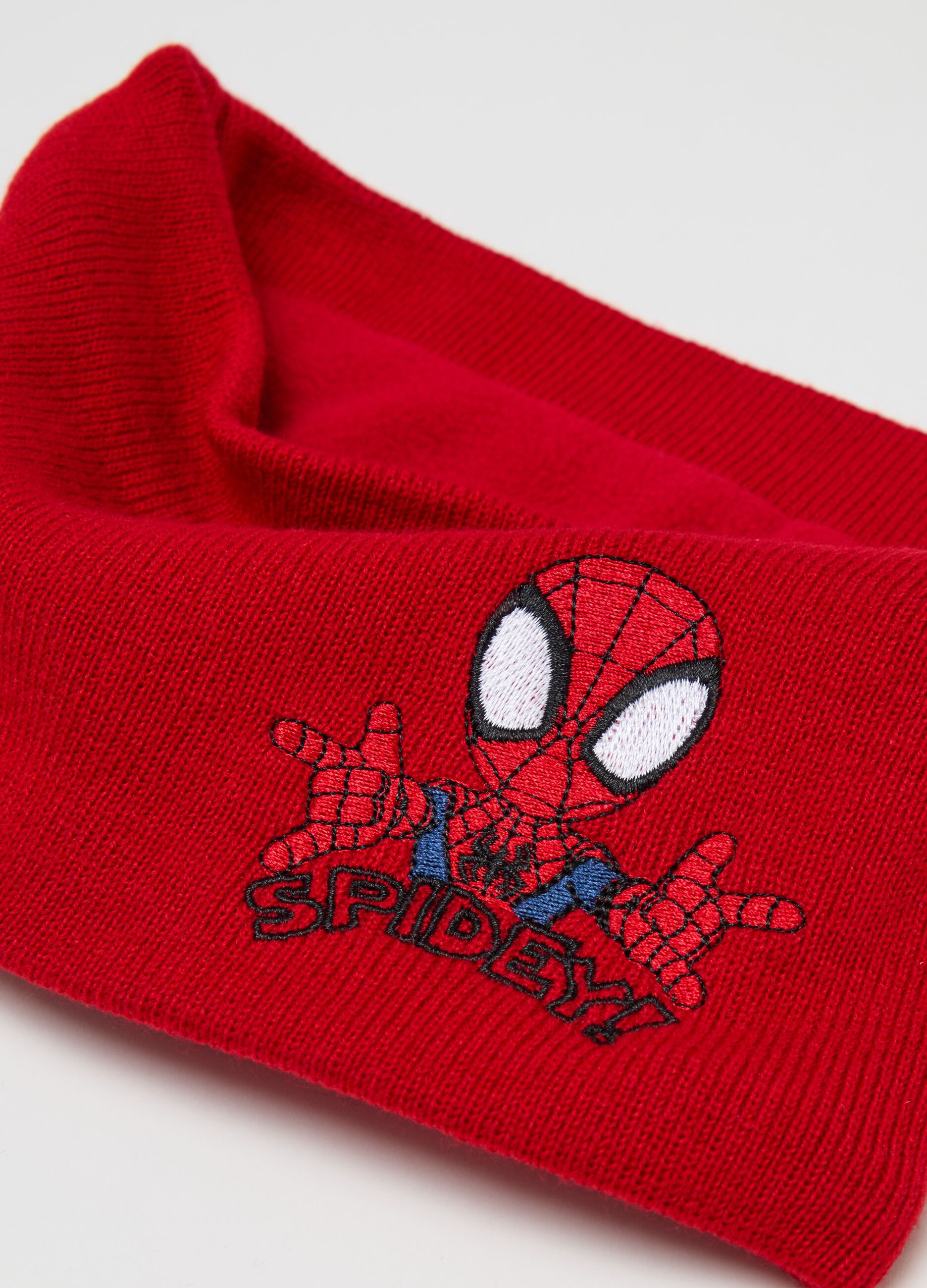 Scaldacollo in maglia con ricamo Spidey