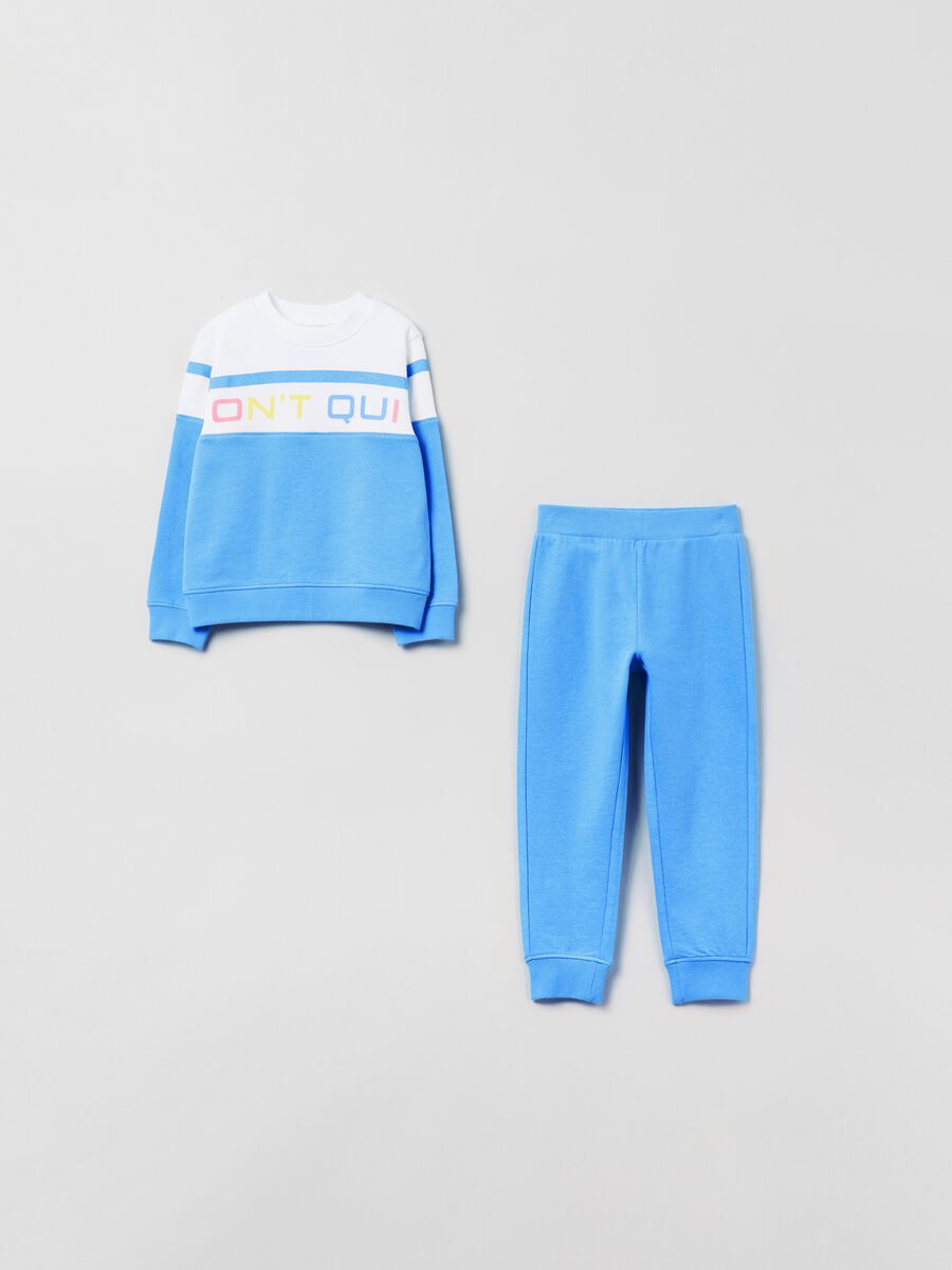 Cotton jogging set with lettering print_0