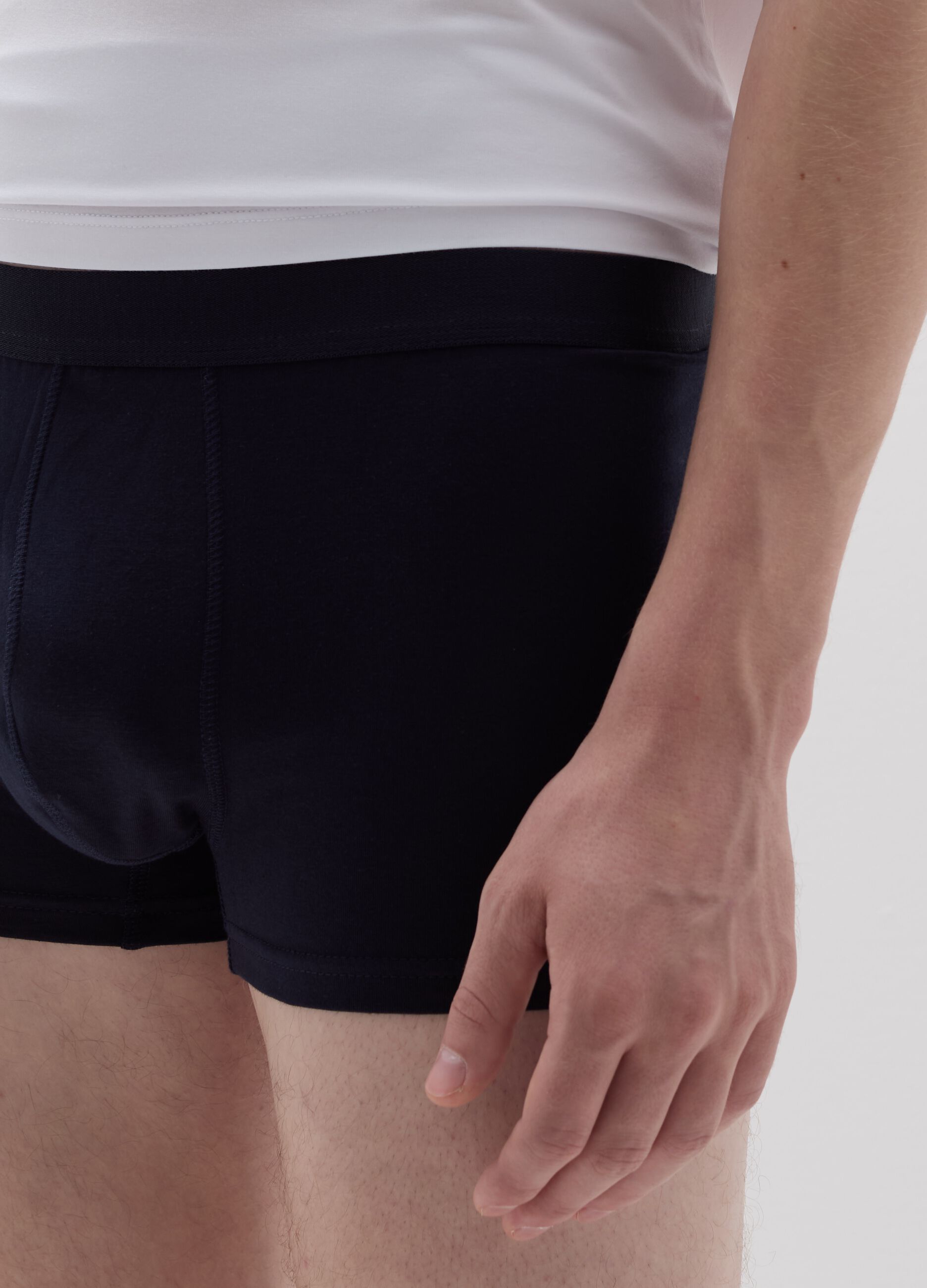 Three-pack boxer shorts with external elastic