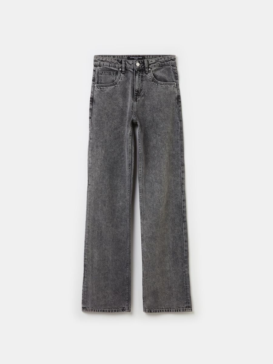 Straight-fit acid wash jeans with fading_4