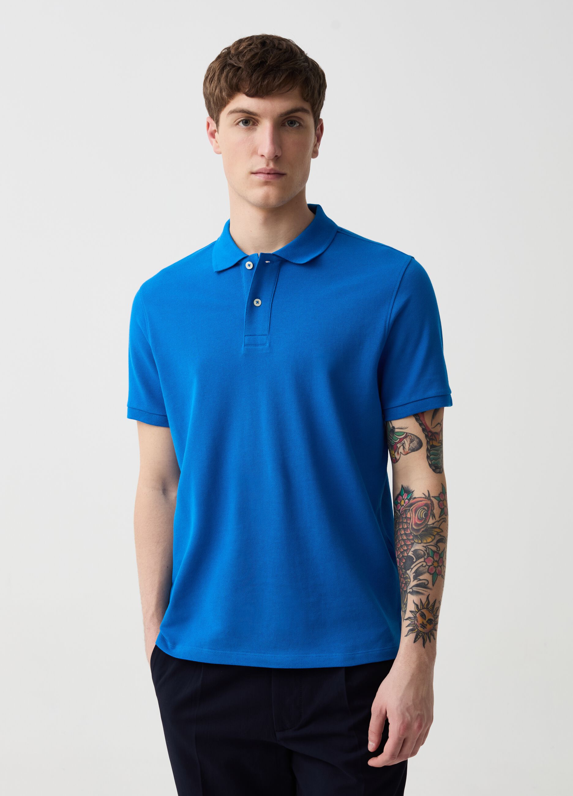 Organic cotton pique polo shirt