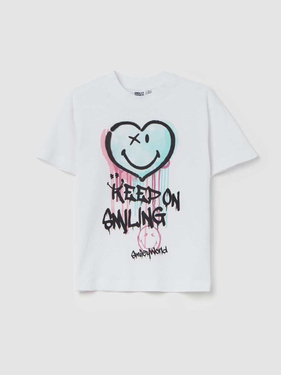 T-shirt con stampa "Keep on Smiling"_0