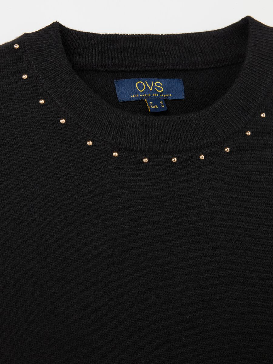 Sweatshirt with round neck and micro studs_4