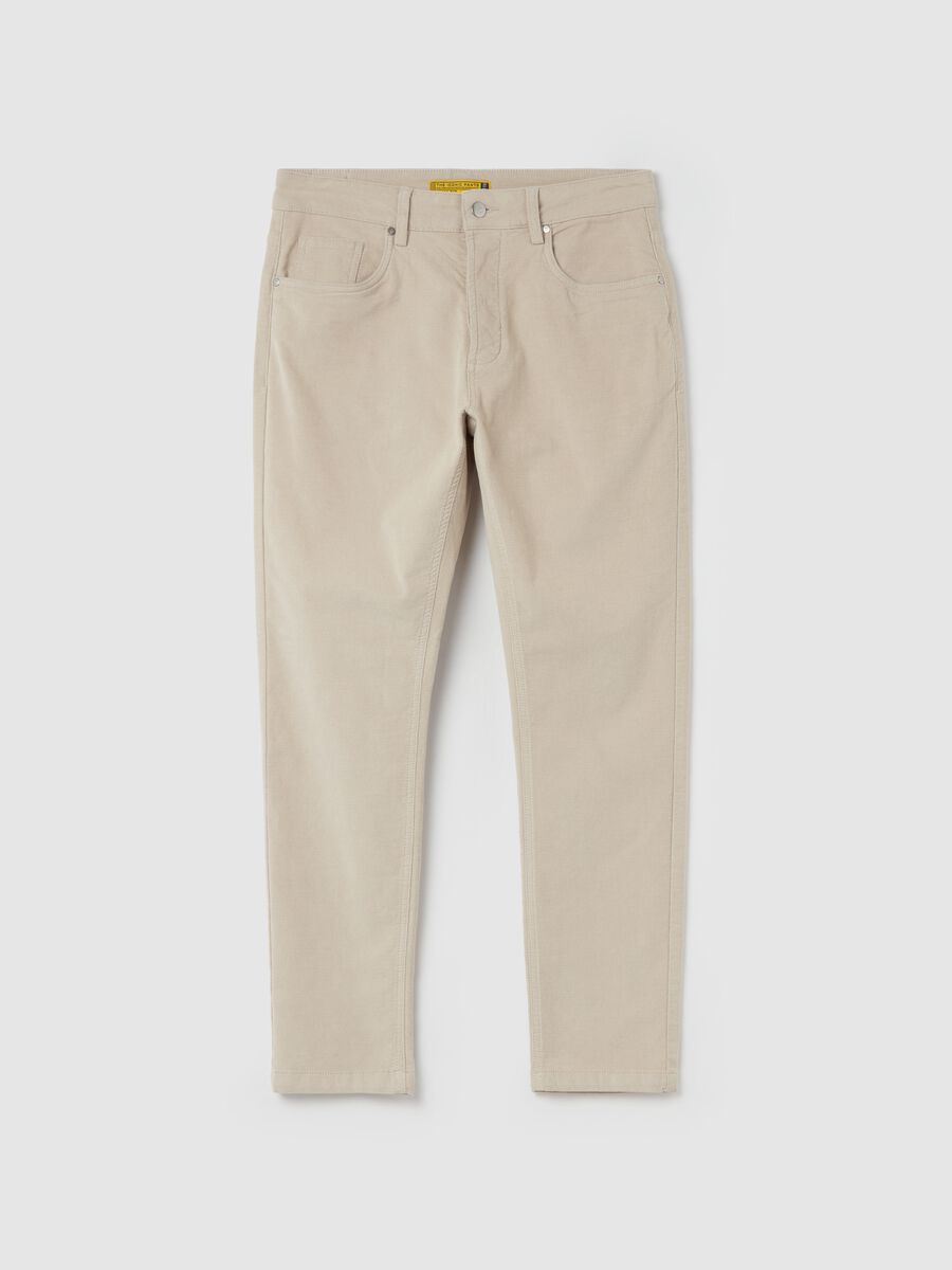 Five-pocket trousers with weave design_4