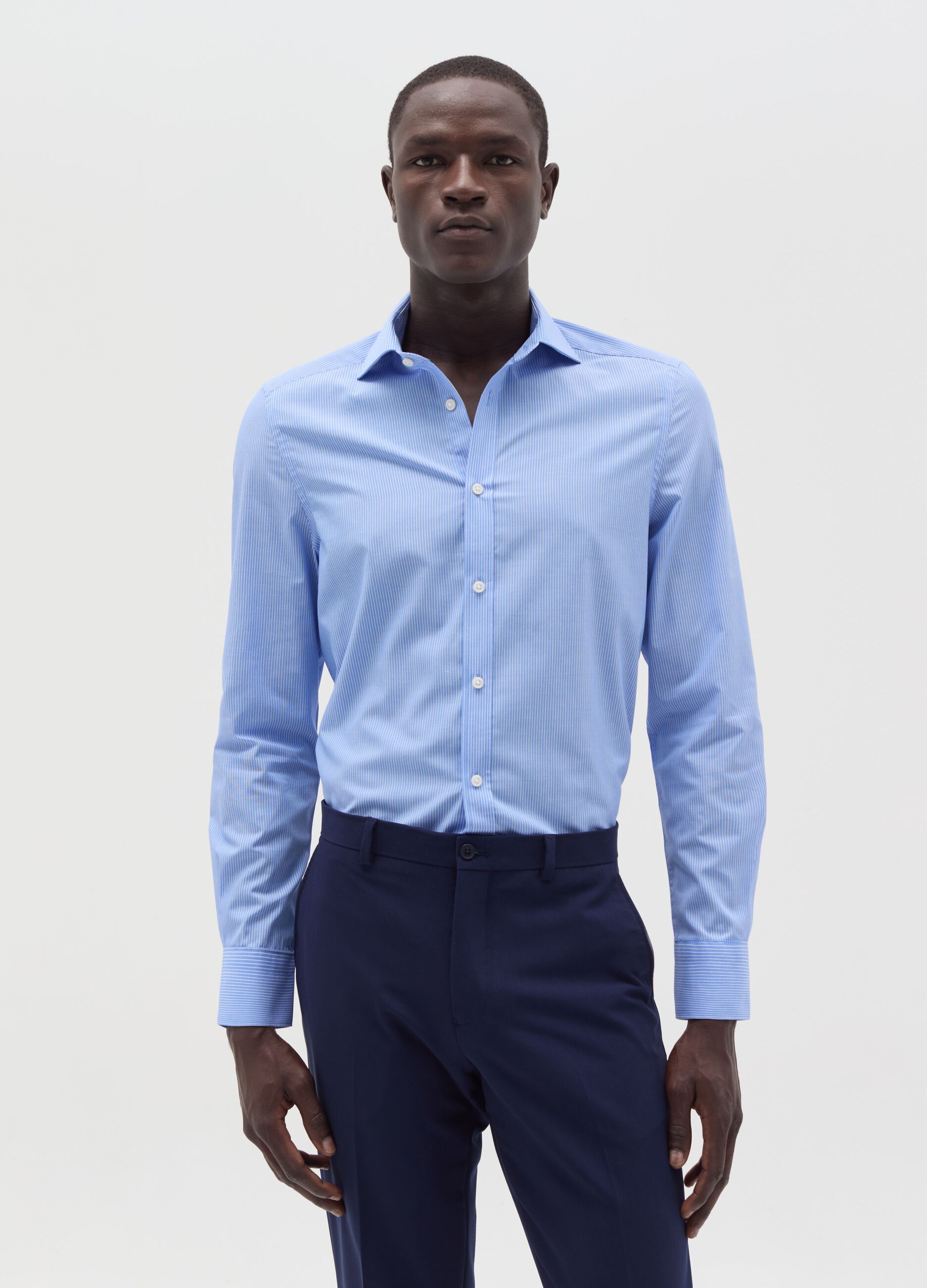 Slim-fit shirt with striped pattern