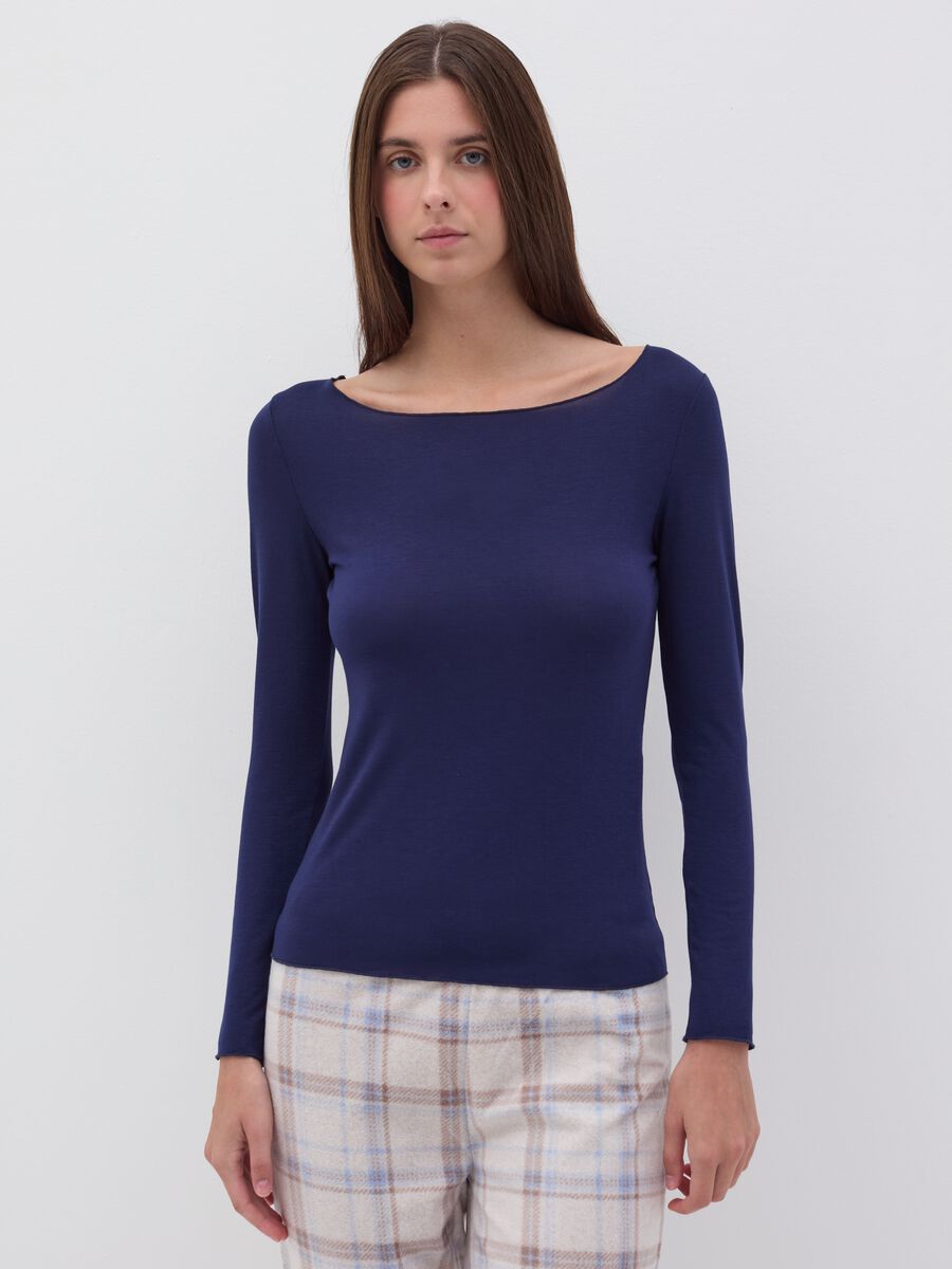 Undershirt with long sleeves in stretch modal_1