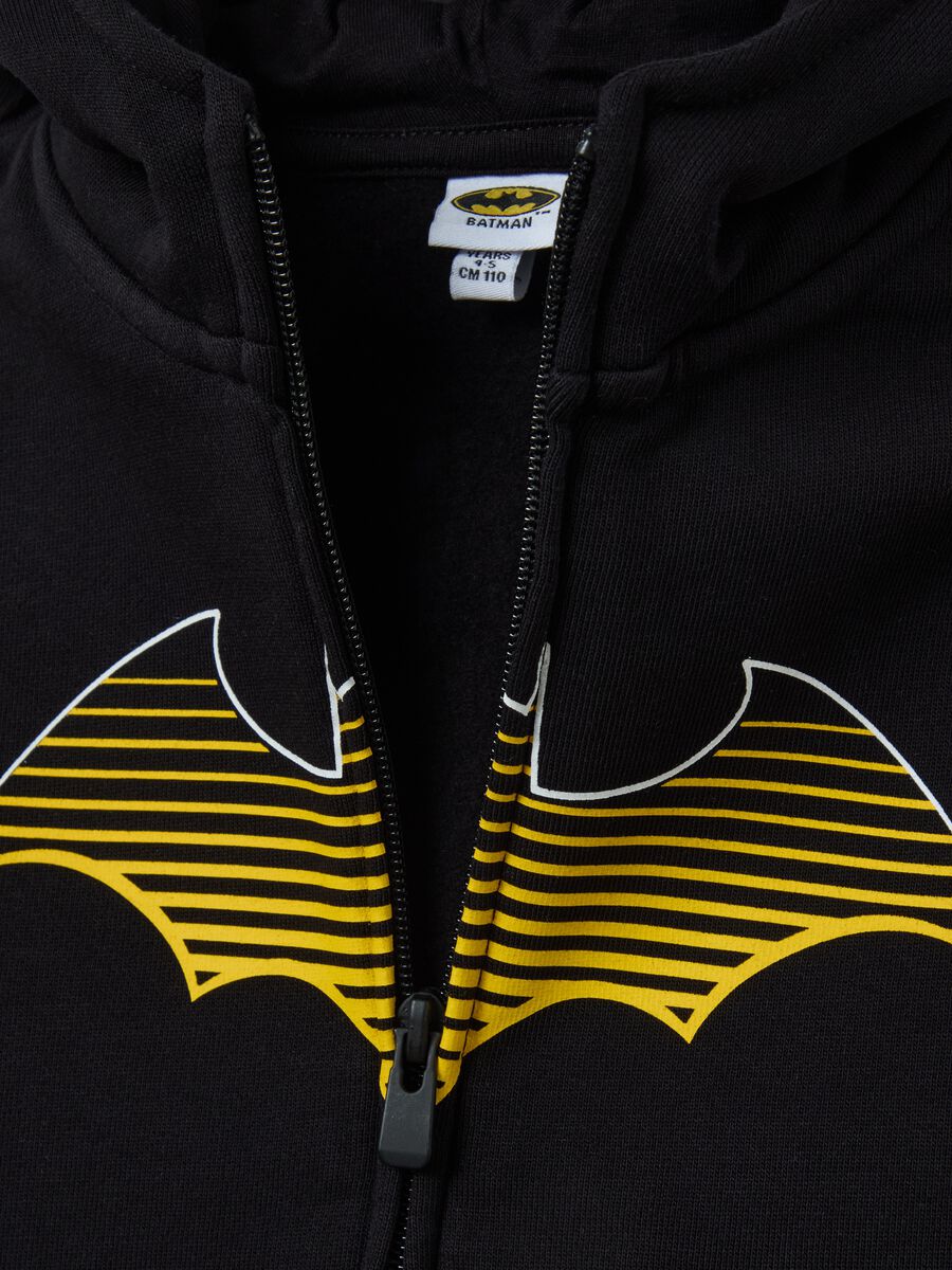 Full-zip sweatshirt with hood and Batman print_2