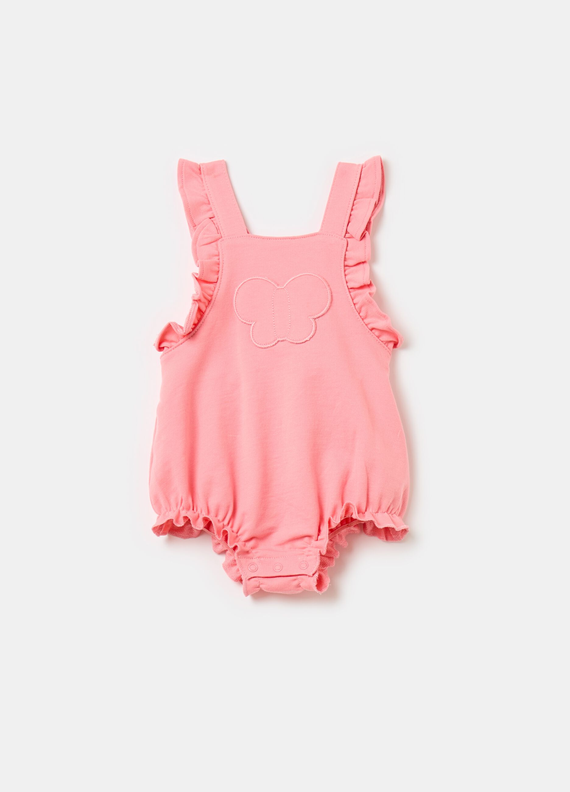 Organic cotton romper suit with frills