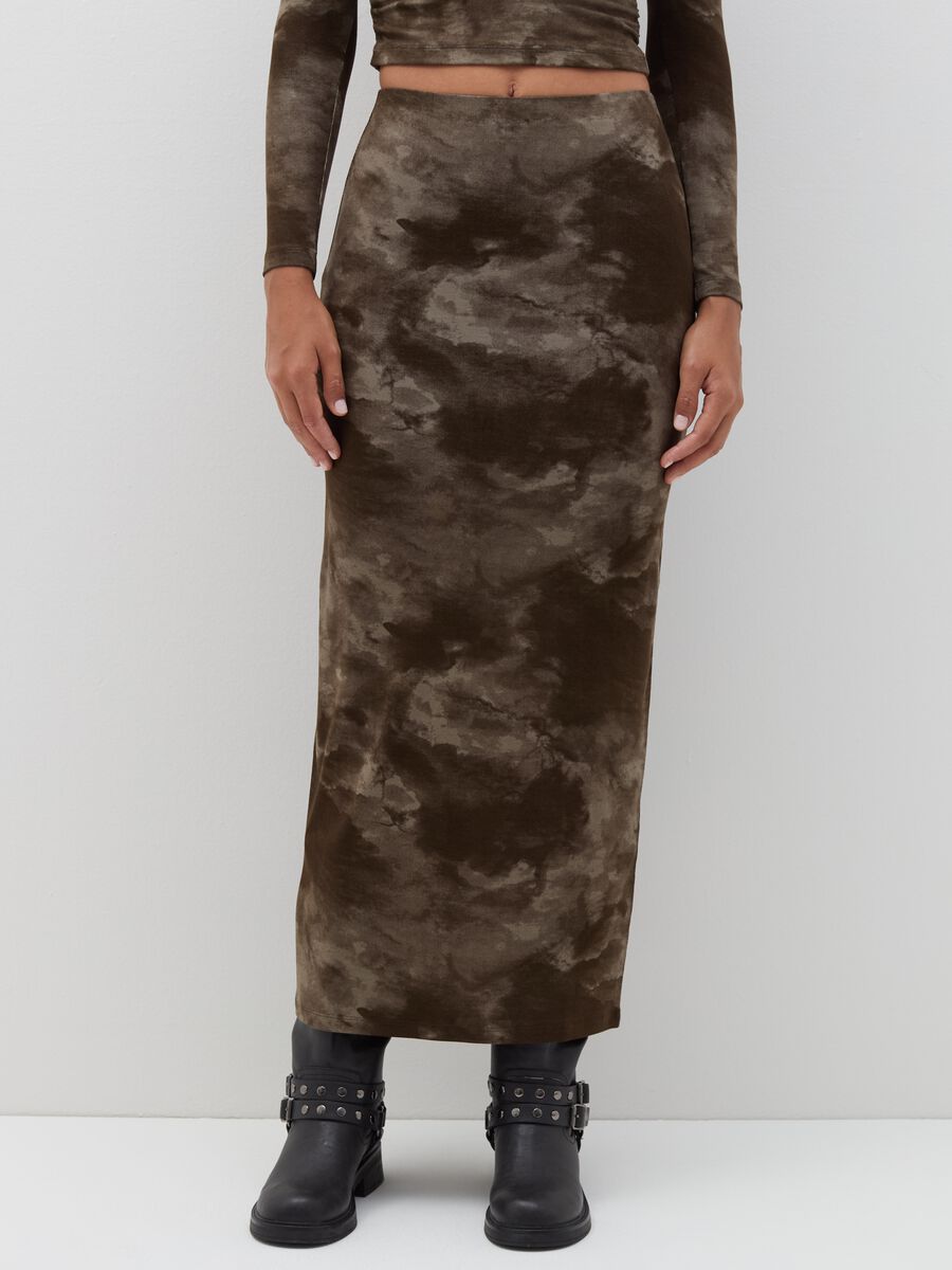 Long camouflage pencil skirt_1