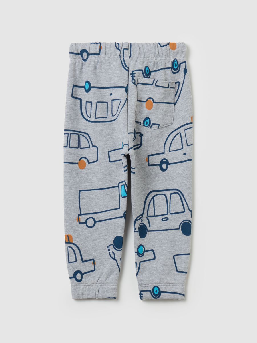 Fleece joggers with drawstring and print_1