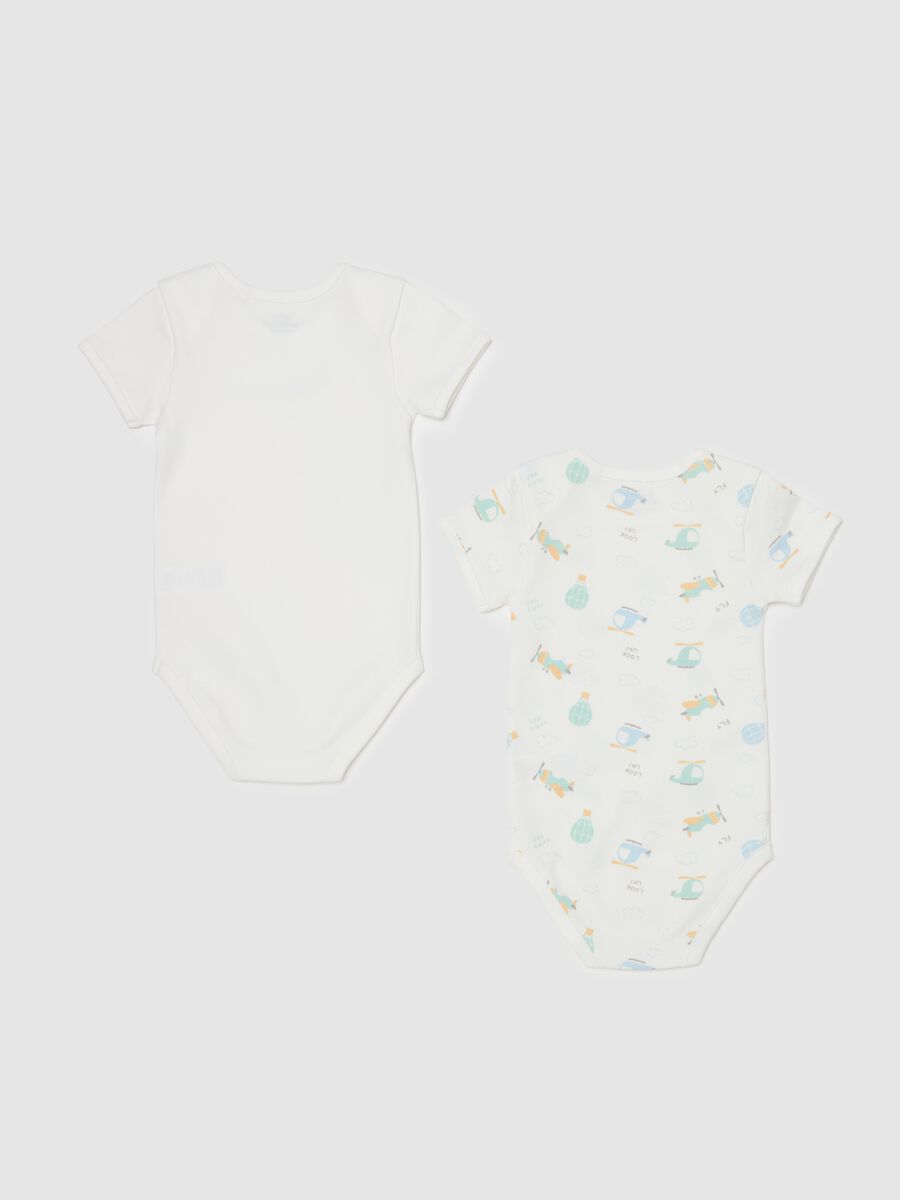 Two-pack organic cotton bodysuits with print_1