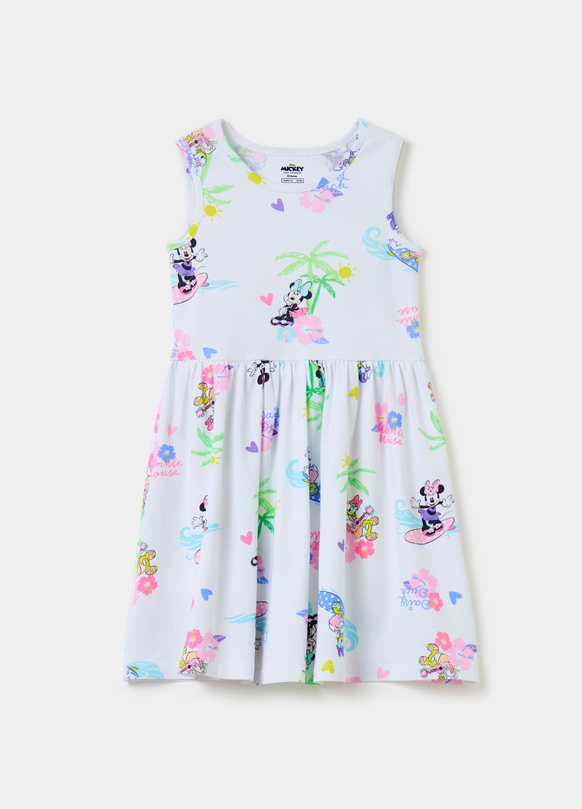 Dress with Minnie Mouse and Daisy Duck Hawaiian print