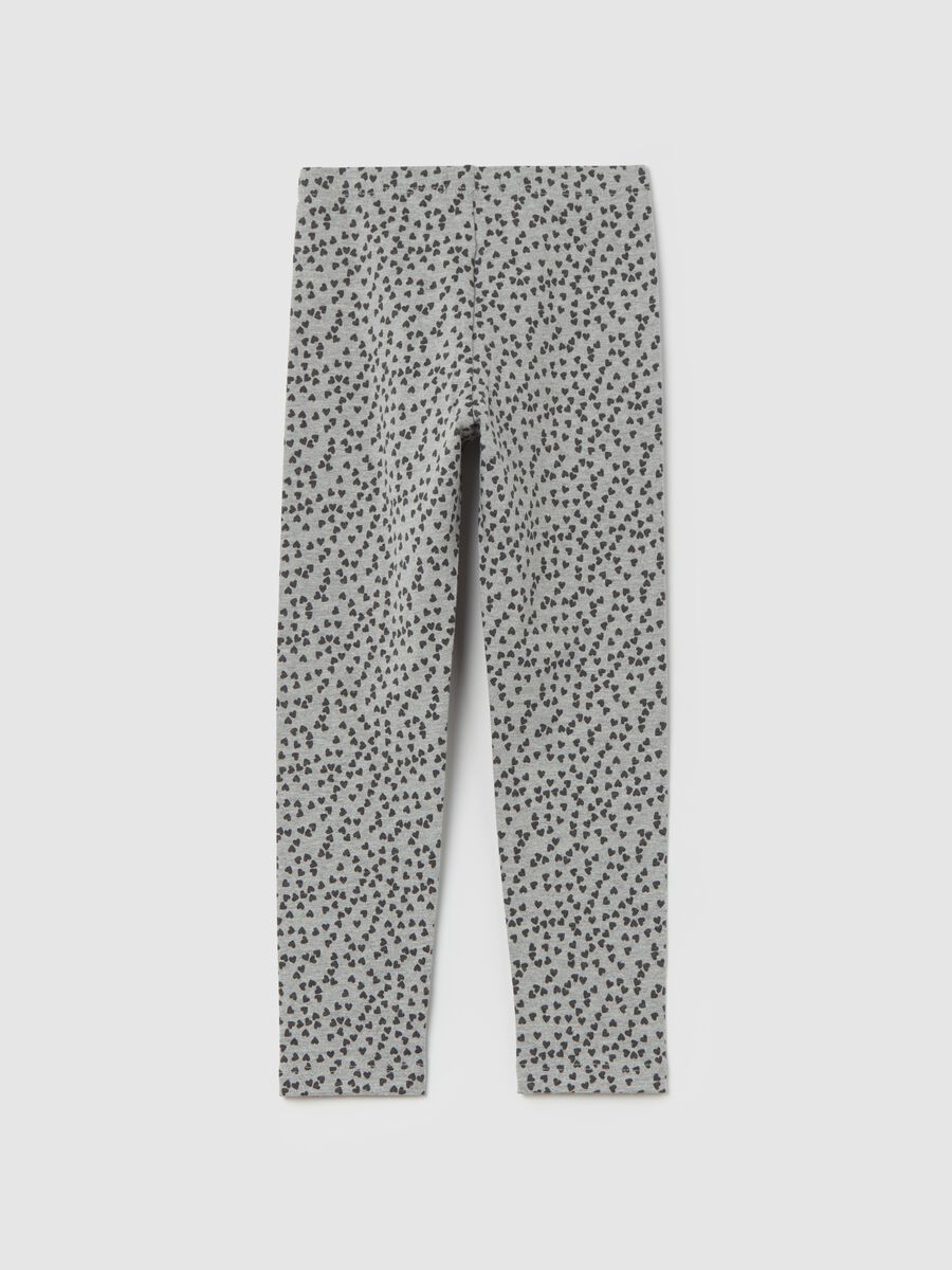 Leggings in cotone stretch con stampa_1