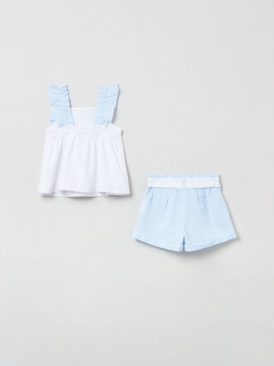 Tank top and shorts set in yarn-dyed cotton_1