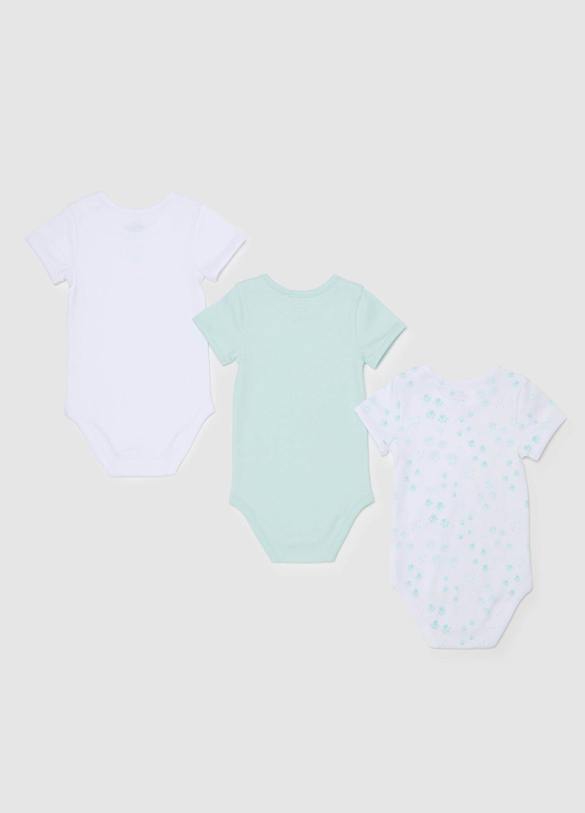 Three-pack bodysuits in organic cotton with print