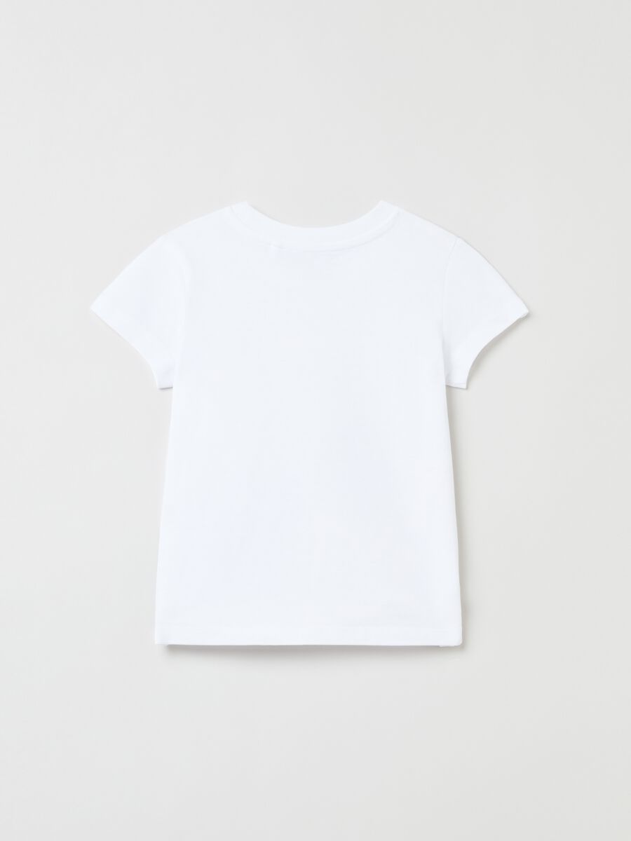 T-shirt in cotone con stampa e strass_1