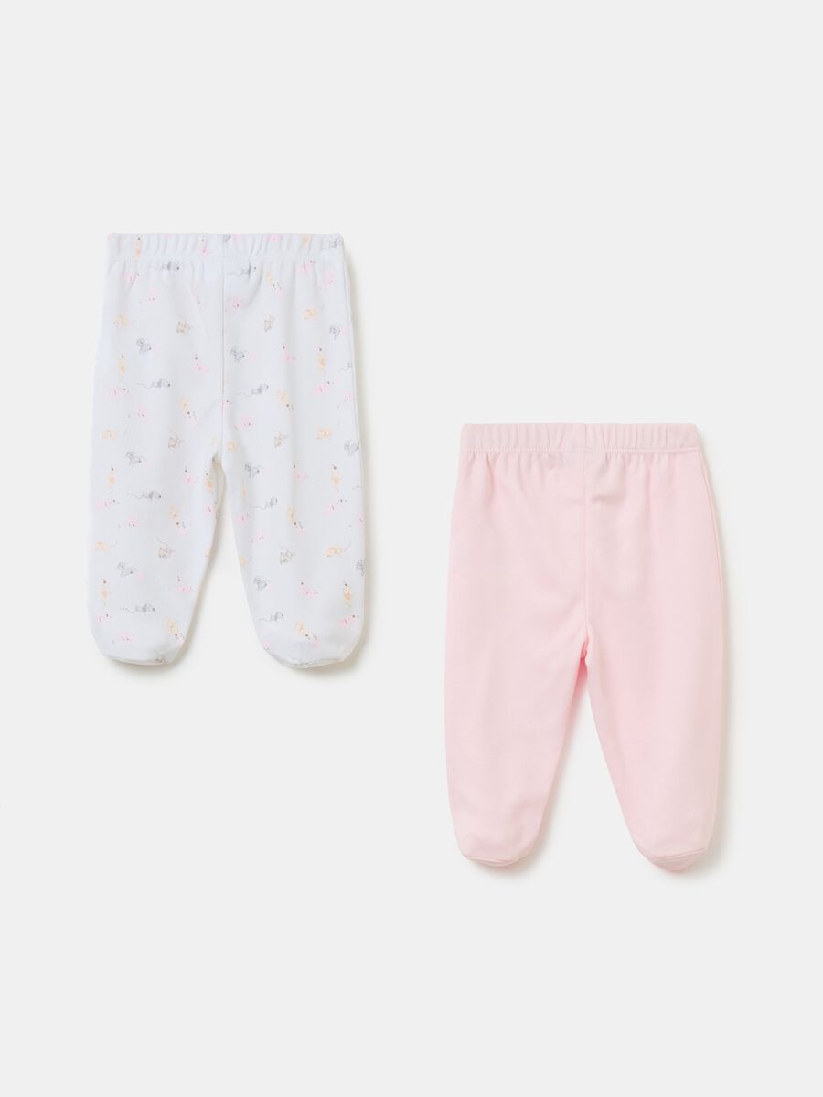 Two-pack baby leggings in organic cotton with print_1